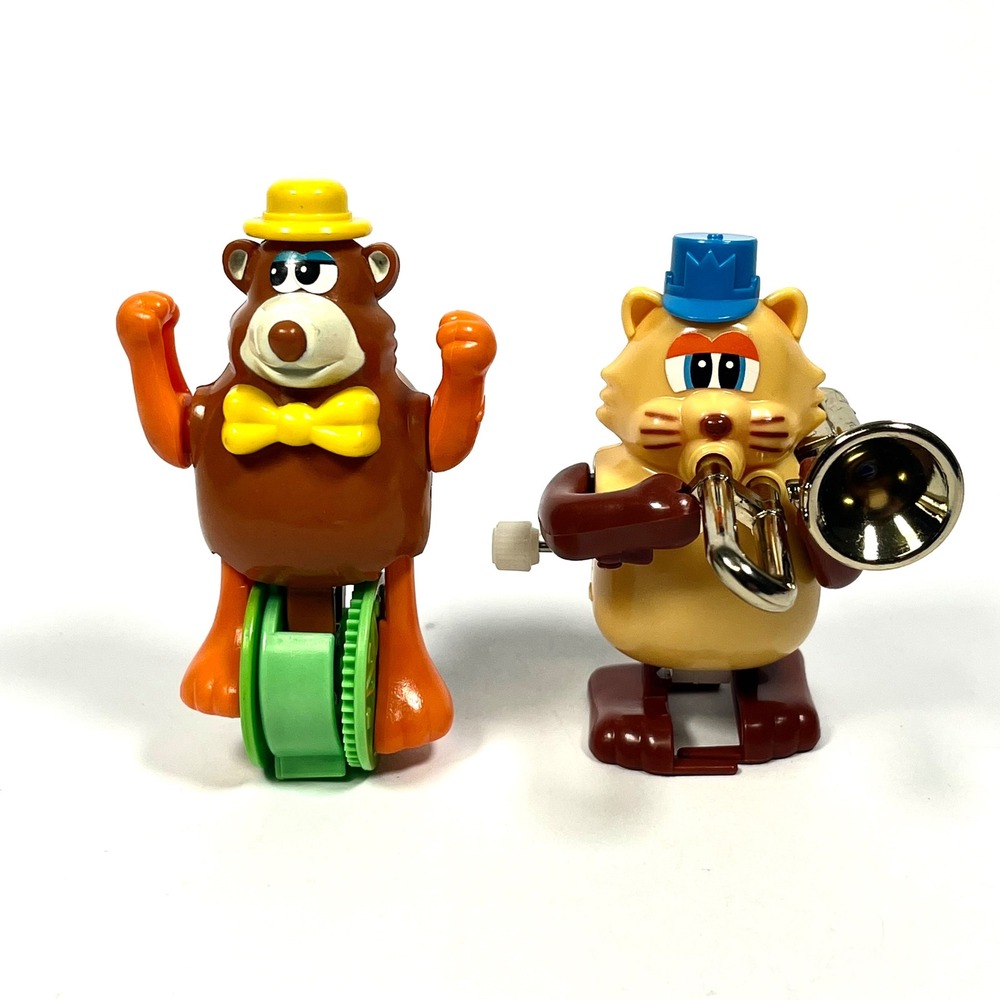 TOMY Wind Up Toys Lot Unicycle Bear Band Cat Trumpet Broken For Parts Repair